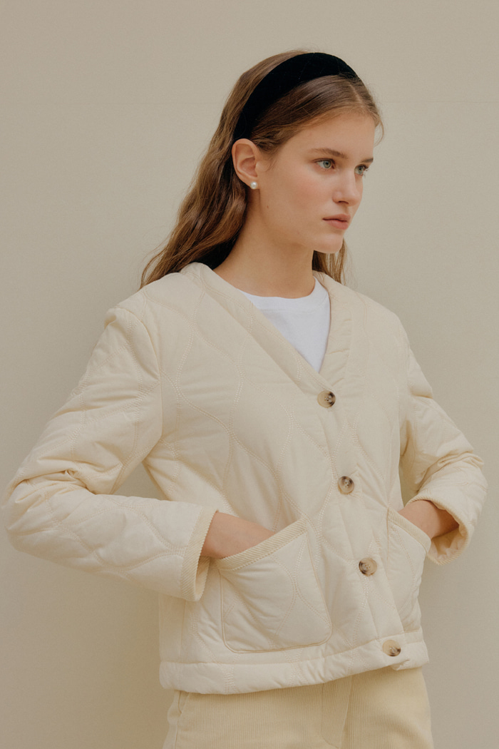 QUILTING JACKET_IVORY